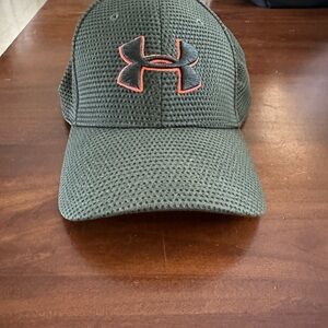 Under Armour Olive Cap with Bold Orange Emblem